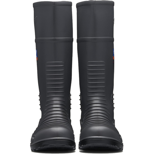 WORKWEAR, SAFETY & CORPORATE CLOTHING SPECIALISTS Grey waterproof Metatarsal guard gumboot with Penetration resistant midsole