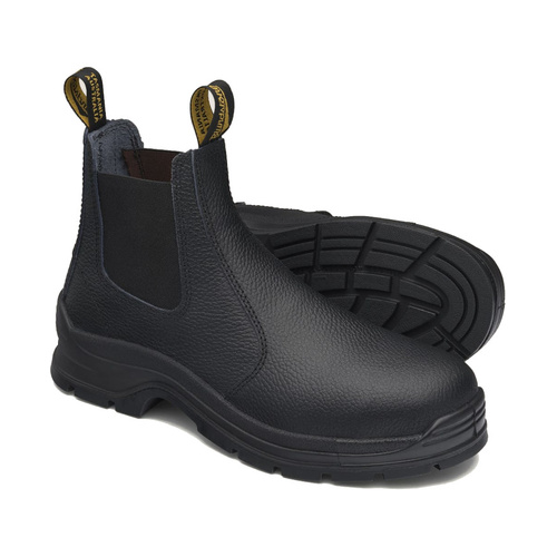 WORKWEAR, SAFETY & CORPORATE CLOTHING SPECIALISTS - Black print leather elastic side safety boot
