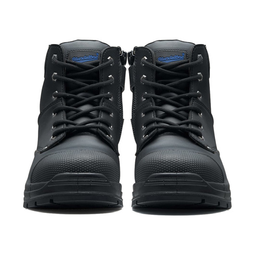 WORKWEAR, SAFETY & CORPORATE CLOTHING SPECIALISTS Black microfibre zip side ankle safety boot