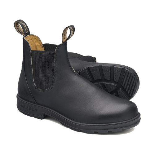 WORKWEAR, SAFETY & CORPORATE CLOTHING SPECIALISTS Black premium leather elastic side boot