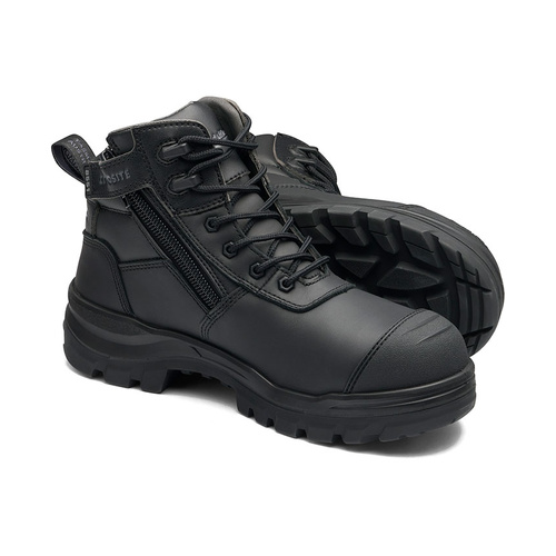 WORKWEAR, SAFETY & CORPORATE CLOTHING SPECIALISTS - RotoFlex Black 135mm Zip Sided Safety Boot