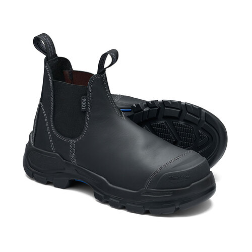 RotoFlex Black water resistant Platinum leather elastic side safety boot Blundstone