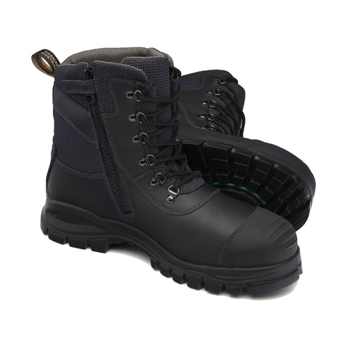 WORKWEAR, SAFETY & CORPORATE CLOTHING SPECIALISTS - Black chemical resistant zip sided safety boot