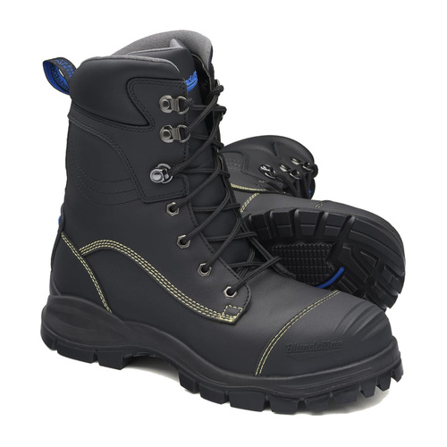 WORKWEAR, SAFETY & CORPORATE CLOTHING SPECIALISTS Black platinum quality water resistant upper high leg safety boot with non-metallic penetration resistant insole