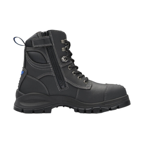 WORKWEAR, SAFETY & CORPORATE CLOTHING SPECIALISTS - Black platinum quality water resistant leather, 150mm height, safety boot