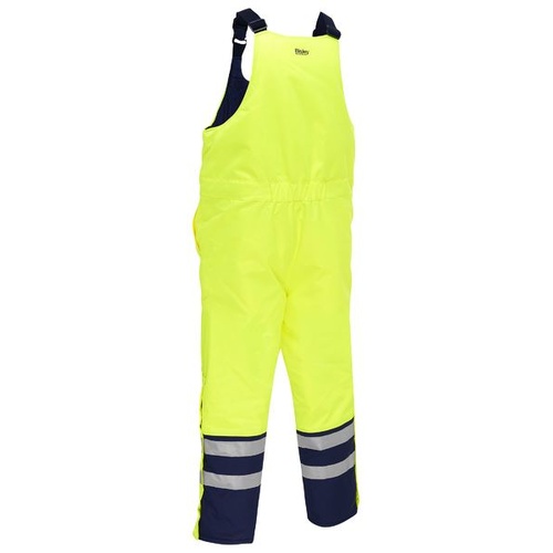 WORKWEAR, SAFETY & CORPORATE CLOTHING SPECIALISTS - TAPED HI VIS FREEZER BIB & BRACE COVERALL