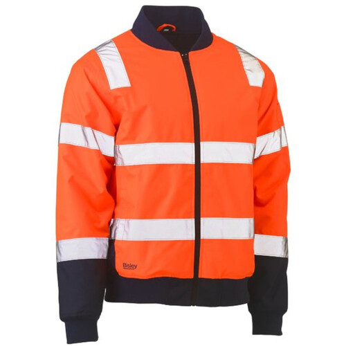 WORKWEAR, SAFETY & CORPORATE CLOTHING SPECIALISTS - TAPED TWO TONE HI VIS BOMBER JACKET WITH PADDED LINING