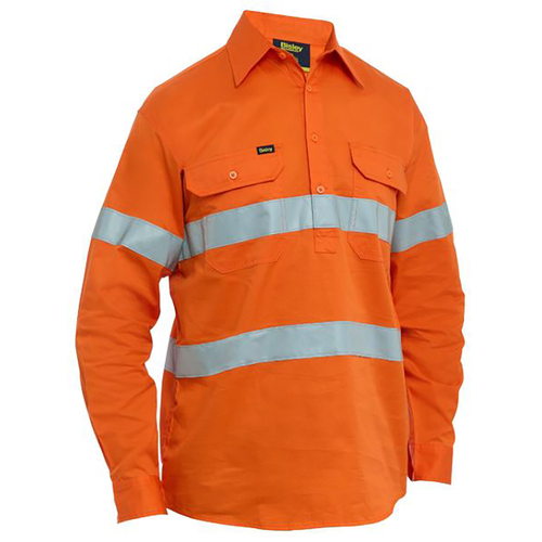WORKWEAR, SAFETY & CORPORATE CLOTHING SPECIALISTS Mens Taped Hi Vis Cool Lightweight Closed Front Shirt
