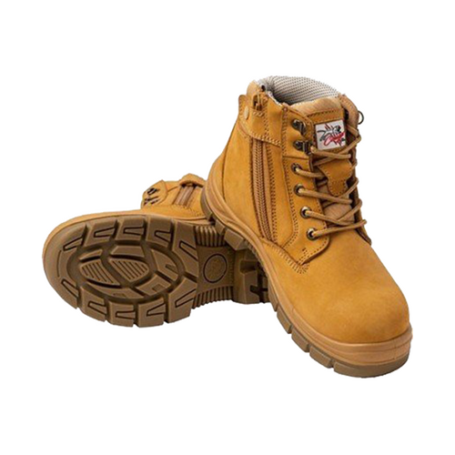 WORKWEAR, SAFETY & CORPORATE CLOTHING SPECIALISTS - BONDI - Cougar 6 Wheat Lace Up Side Zip Collar Boot Composite Toe
