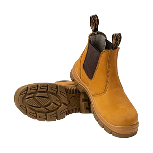 WORKWEAR, SAFETY & CORPORATE CLOTHING SPECIALISTS - BOSS - Cougar Wheat Elastic Sided Boot Composite Toe