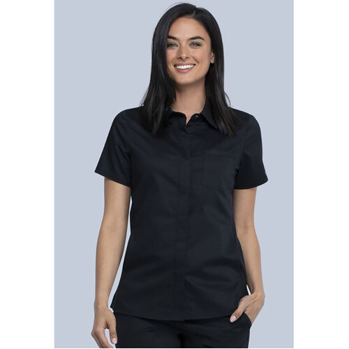 WORKWEAR, SAFETY & CORPORATE CLOTHING SPECIALISTS - Revolution - Ladies Hidden Snap Front Collar Shirt