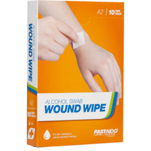 WORKWEAR, SAFETY & CORPORATE CLOTHING SPECIALISTS - WOUND WIPE, ALCOHOL SWAB, 10PK