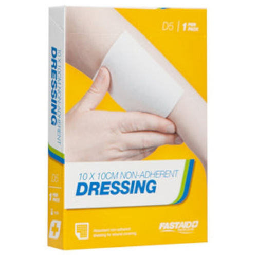 WORKWEAR, SAFETY & CORPORATE CLOTHING SPECIALISTS NON-ADHERENT DRESSING, 10 X 10CM, 1PK
