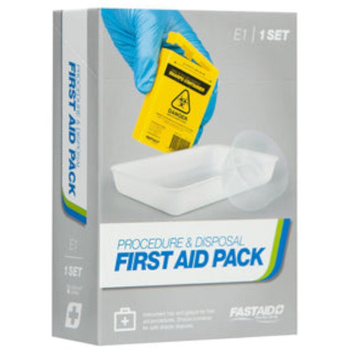 WORKWEAR, SAFETY & CORPORATE CLOTHING SPECIALISTS PROCEDURE AND DISPOSAL FIRST AID PACK, 100ML SHARPS CONTAINER, GALIPOT AND INSTRUMENT TRAY SET