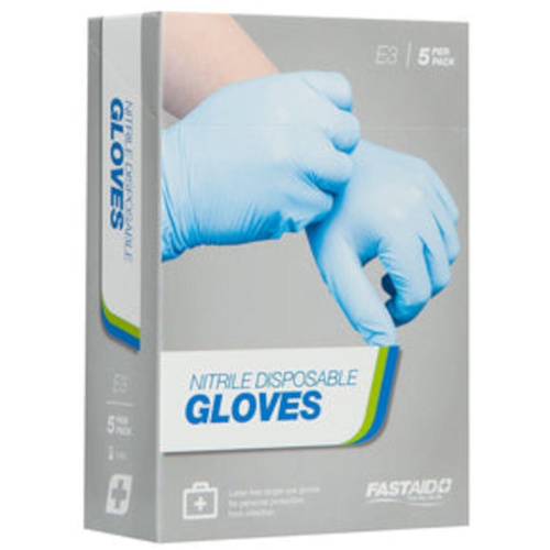 WORKWEAR, SAFETY & CORPORATE CLOTHING SPECIALISTS NITRILE DISPOSABLE GLOVES, LARGE PAIRS, 5PK
