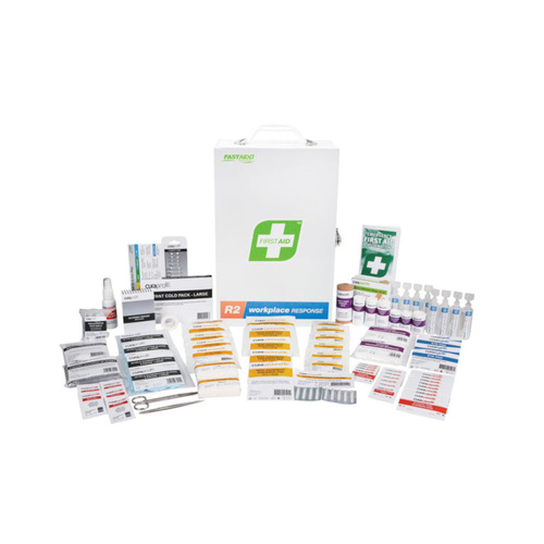 WORKWEAR, SAFETY & CORPORATE CLOTHING SPECIALISTS First Aid Kit, R2, Workplace Response Kit, Metal Wall Mount