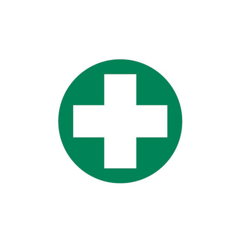 WORKWEAR, SAFETY & CORPORATE CLOTHING SPECIALISTS - DECAL, FIRST AID CROSS ONLY, 50MM D., SELF ADHESIVE, 10PK