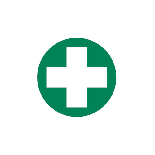 WORKWEAR, SAFETY & CORPORATE CLOTHING SPECIALISTS DECAL, FIRST AID CROSS ONLY, 50MM D., SELF ADHESIVE, 10PK