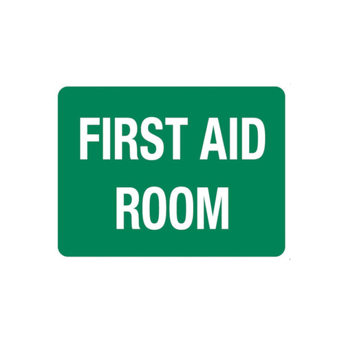WORKWEAR, SAFETY & CORPORATE CLOTHING SPECIALISTS SIGN, FIRST AID ROOM, 600 X 450MM, POLY