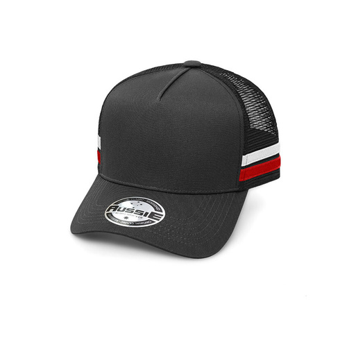 WORKWEAR, SAFETY & CORPORATE CLOTHING SPECIALISTS A-Frame Striped Trucker Cap