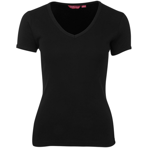 WORKWEAR, SAFETY & CORPORATE CLOTHING SPECIALISTS JB's LADIES V-NECK RIB TEE
