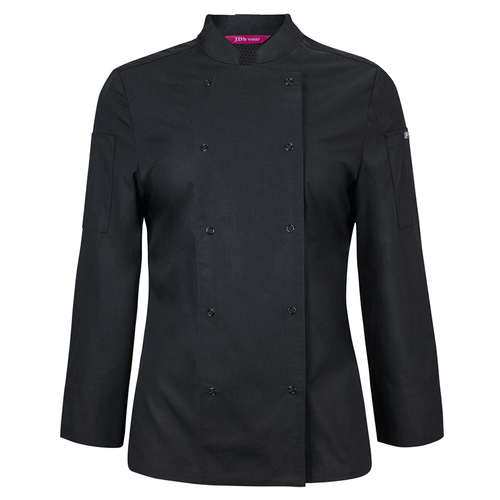 WORKWEAR, SAFETY & CORPORATE CLOTHING SPECIALISTS JB's LADIES L/S SNAP BUTTON CHEFS JACKET
