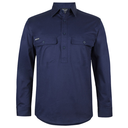 WORKWEAR, SAFETY & CORPORATE CLOTHING SPECIALISTS - JB's L/S 150G STRETCH CLOSE FRONT WORK SHIRT