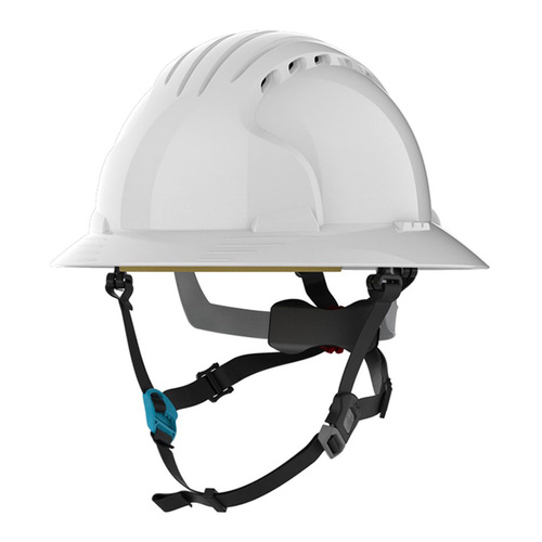 WORKWEAR, SAFETY & CORPORATE CLOTHING SPECIALISTS - EVO 6161V Full Brim Skyworker Vented Climbing Helmet White