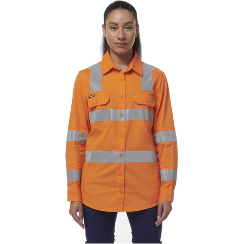 WORKWEAR, SAFETY & CORPORATE CLOTHING SPECIALISTS - WORKCOOL - WOMENS LONG SLEEVE VIC RAIL SHIRT