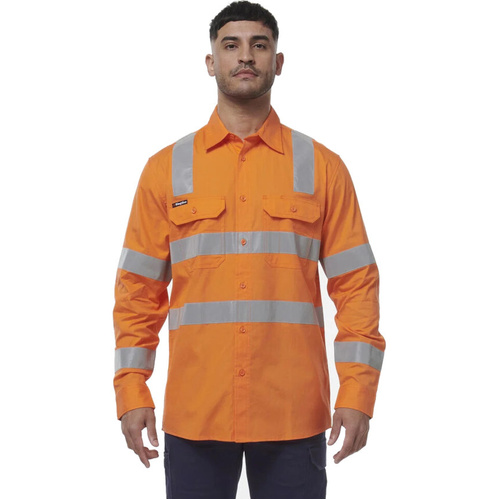 WORKWEAR, SAFETY & CORPORATE CLOTHING SPECIALISTS - WORKCOOL - MENS LONG SLEEVE VIC RAIL SHIRT