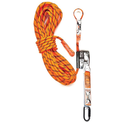 WORKWEAR, SAFETY & CORPORATE CLOTHING SPECIALISTS Rope Kermantle 15M C/W Rope Grab & Perm Attach Shocky with Screwgate Kara