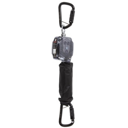 WORKWEAR, SAFETY & CORPORATE CLOTHING SPECIALISTS - TETHA BLOQ 2M SELF RETRACTING LIFELINE C/W 2 X TRIPLE ACTION KARABINERS