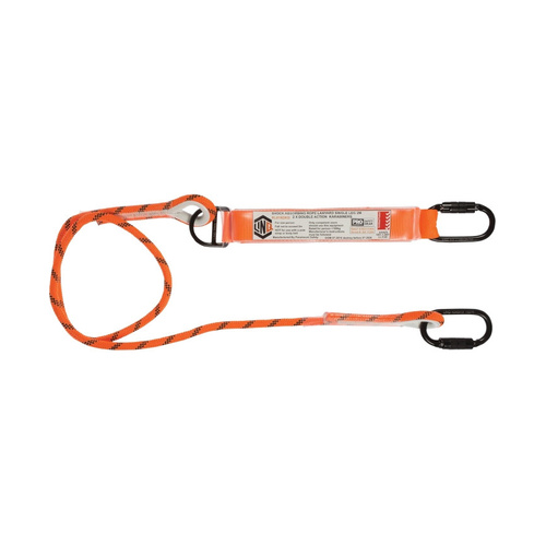 WORKWEAR, SAFETY & CORPORATE CLOTHING SPECIALISTS Single Leg Kernmantle 2M Shock Absorb Rope Lanyard with Hardware KD X2