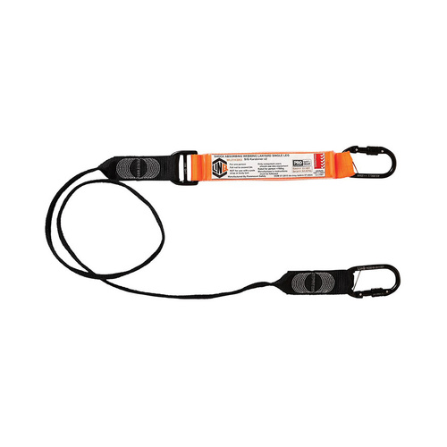 WORKWEAR, SAFETY & CORPORATE CLOTHING SPECIALISTS Elite Single Leg Shock Absorbing Webbing Lanyard with Hardware KS X2