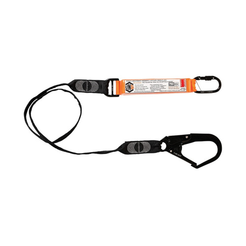 WORKWEAR, SAFETY & CORPORATE CLOTHING SPECIALISTS Elite Single Leg Shock Absorbing Webbing Lanyard with Hardware KS & SD