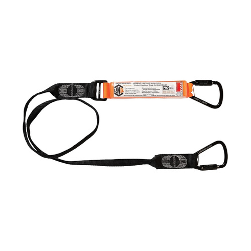 WORKWEAR, SAFETY & CORPORATE CLOTHING SPECIALISTS - Elite Single Leg Shock Absorbing Webbing Lanyard with Hardware KT X2