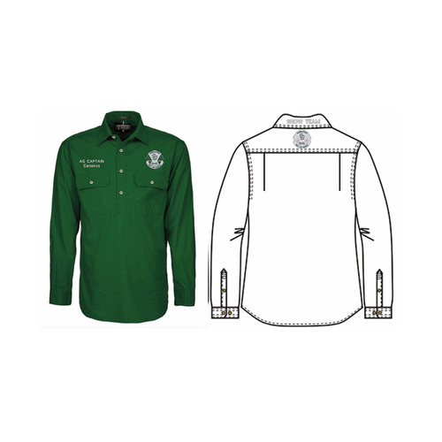 WORKWEAR, SAFETY & CORPORATE CLOTHING SPECIALISTS Mens Pilbara Closed Front L/S Shirt (Inc EMB Left Chest)