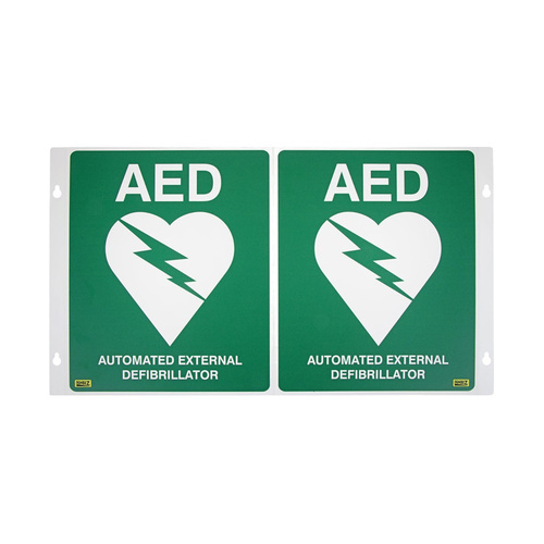 WORKWEAR, SAFETY & CORPORATE CLOTHING SPECIALISTS - DISCONTINUED - AED 3D SIGN 500x300 (225x300 folded)
