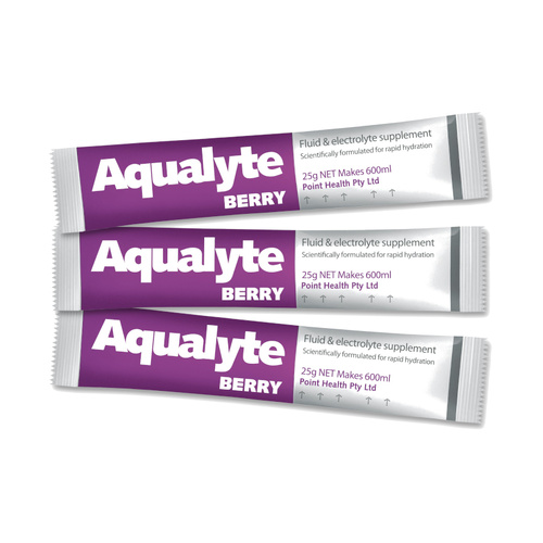 WORKWEAR, SAFETY & CORPORATE CLOTHING SPECIALISTS Aqualyte Electrolyte Powder Berry Flavoured Sachets 25g x 50