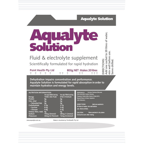 WORKWEAR, SAFETY & CORPORATE CLOTHING SPECIALISTS - Aqualyte Electrolyte Powder Berry Flavoured Sachets 800g x 10
