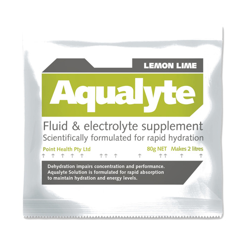 WORKWEAR, SAFETY & CORPORATE CLOTHING SPECIALISTS - Aqualyte Electrolyte Powder Lemon Lime Flavoured Sachets 80g x 20