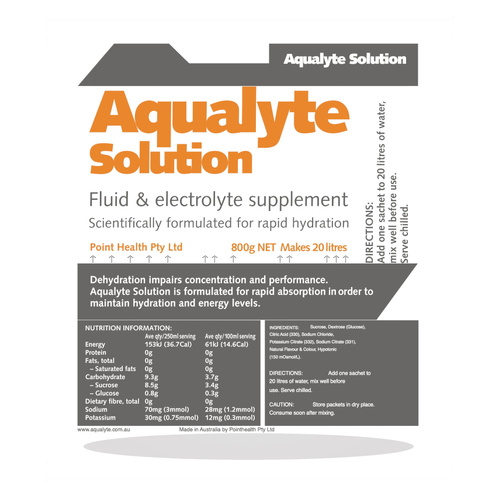 WORKWEAR, SAFETY & CORPORATE CLOTHING SPECIALISTS - Aqualyte Electrolyte Powder Orange Flavoured Sachets 800g x 5