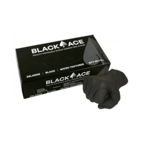 WORKWEAR, SAFETY & CORPORATE CLOTHING SPECIALISTS Black Ace disposable nitrile gloves - Small, 100 per box