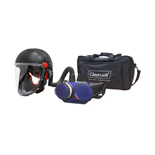 WORKWEAR, SAFETY & CORPORATE CLOTHING SPECIALISTS - CleanAIR Helmet with flip-up visor and AerGo PAPR with HD battery and P3 filters