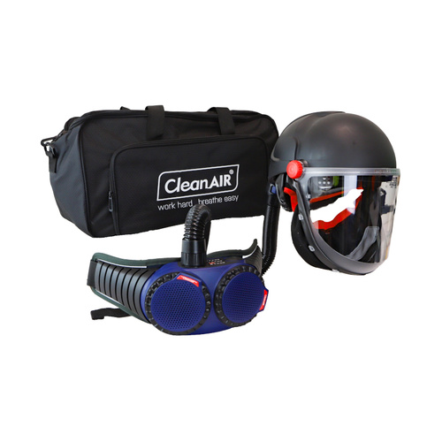 WORKWEAR, SAFETY & CORPORATE CLOTHING SPECIALISTS CleanAIR Helmet with flip-up Cylindrical visor and AerGo PAPR with P3 filters