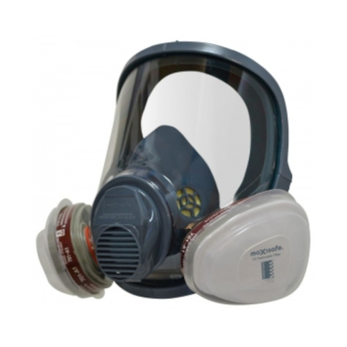 WORKWEAR, SAFETY & CORPORATE CLOTHING SPECIALISTS - Maxiguard Full Face Silicone Respirator w/ A1P2 cartridges-Medium
