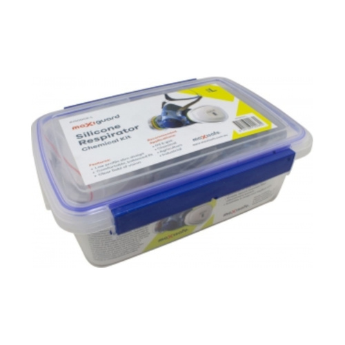 WORKWEAR, SAFETY & CORPORATE CLOTHING SPECIALISTS - Maxiguard Half Mask Silicone Chemical Painters Kit w/ ABEKP2 cartridges, Small (Boxed Kit)