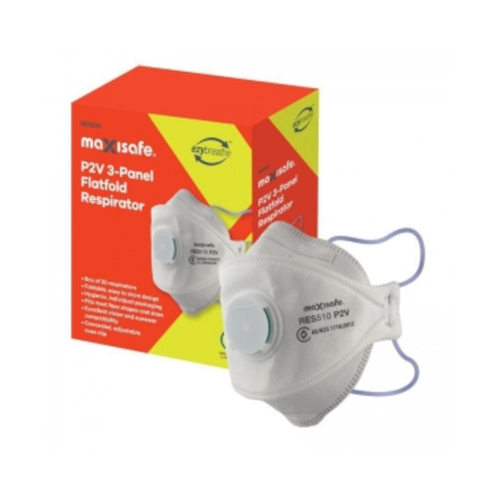 WORKWEAR, SAFETY & CORPORATE CLOTHING SPECIALISTS - Maxisafe 3-Panel Flat Fold Respirator with Valve, box of 20