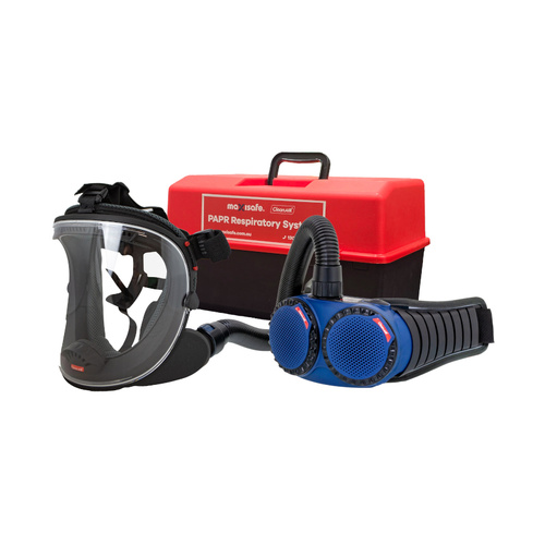 WORKWEAR, SAFETY & CORPORATE CLOTHING SPECIALISTS - UniMask 5-point Harness with AerGO PAPR and P3 filters in portable storage container