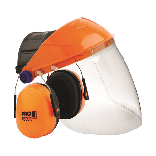 WORKWEAR, SAFETY & CORPORATE CLOTHING SPECIALISTS - Striker Browguard + Clear Visor + Adder Earmuff Combo